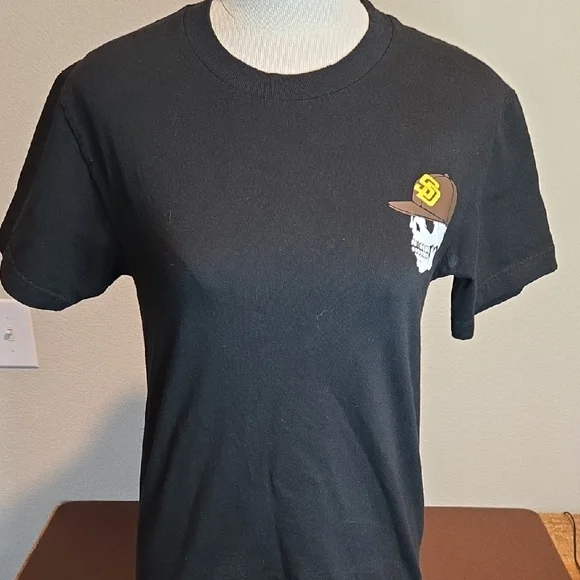 Alstyle Black Tee with Skull Graphic - Picture 1 of 5